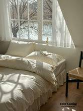 French Lace Floral Ruffle Bedding Set - White